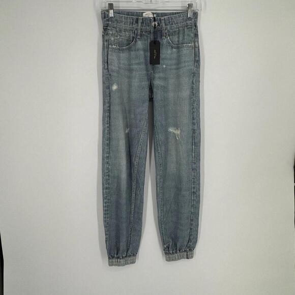 Rag & bone jeans pants xs glass hill jogger miramar faux denim minimalist - Picture 2 of 7